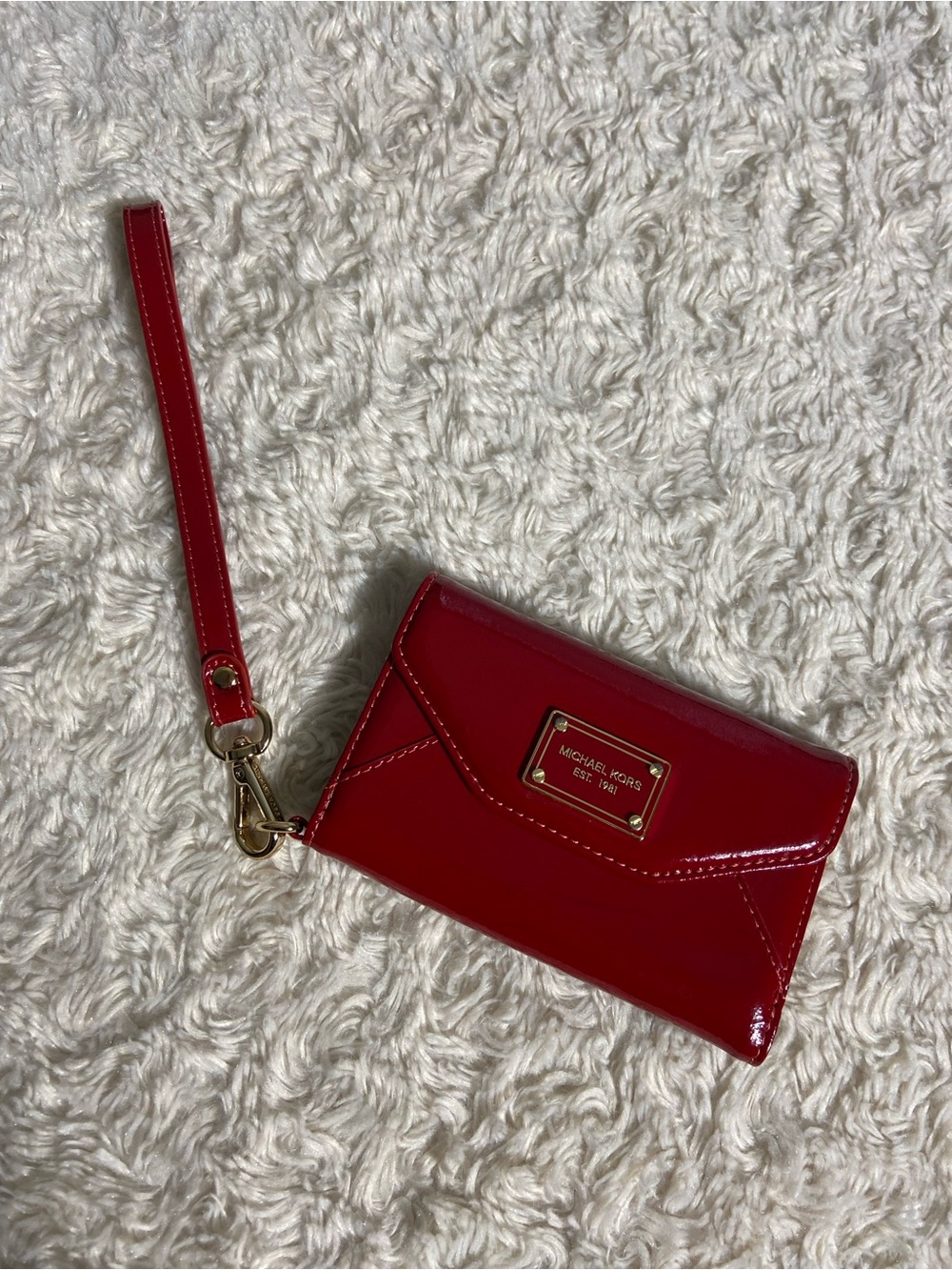Michael Kors Red Patent Small Card Case Accessory